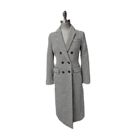 Banana Republic Checked Black and White Overcoat - Picture 1 of 5